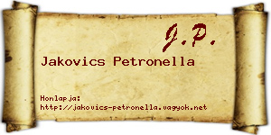 Jakovics Petronella névjegykártya